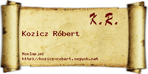 Kozicz Róbert névjegykártya