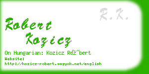 robert kozicz business card